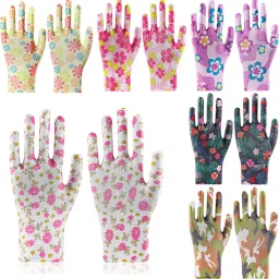 Six Floral Print Gardening Gloves Women Anti Slip Utility Gardening Shoulder Glove-picture-19