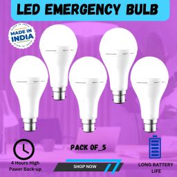 Rechargeable Emergency Bulb Inverter Bulb for home 4Hr battery backup_Pack5 Z498 4 hrs Bulb Emergency Light-image-72