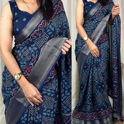 dhanlaxmi creationllp Hand Painted Bollywood Cotton Blend Saree-picture-22