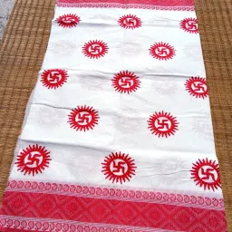 Embroidered Jamdani Cotton Blend Saree-image-3