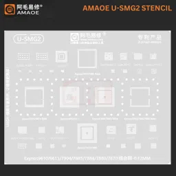 AMAOE U-SMG2 STENCIL tin multipurpose used,EXYNOS9610,9611,7904,7880,7870,0.12mm Quilting Stencil-image-1