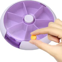 7 Slots Pack Of 1 - Pill Box 7 Cell Medicine Box Container for Vitamins Tablets BPA Free Pill Box-image-58