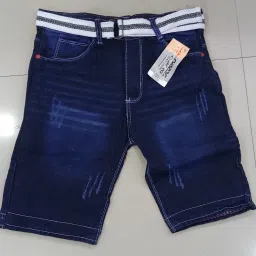 Dyed/Washed Men Denim Blue Denim Shorts-picture-11