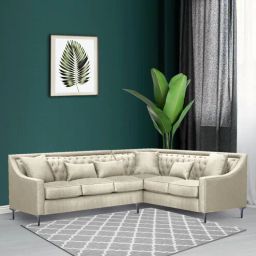 casacraft from pepperfry Nirvana LHS Sectional Sofa In Beige Color-picture-43