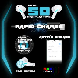 hoppup Predator Xo1 Gaming Earbuds with 50H Playtime,13MM Drivers,40MS Low Latency,ENC Bluetooth Headset image 3