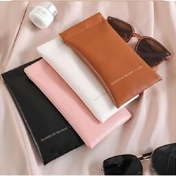 homenity Squeeze Top Sunglass Case, New Organosilicon Soft Leather Eyeglass Case For Women (Multicolor) image 2