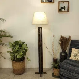symplify Inca Wooden Floor Lamp with Jute Shade & Brown Base-picture-42