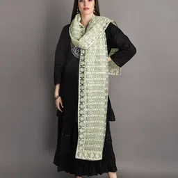 Exotic India Ethnic Motifs Embroidered Dupatta with Thread Work-picture-12
