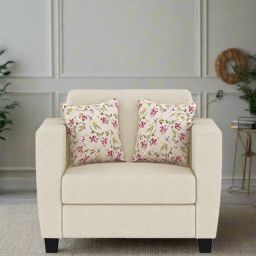 mintwud from pepperfry Gozi Fabric 1 Seater Sofa in Ivory Cream Colour-picture-25