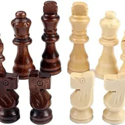 Wooden Complete Set of 32 Chess Pieces, Chess Coins, Chessmen Board Game Accessories-6