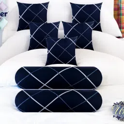 5 Cushion 2 Bolster Microfibre Geometric Bolster Pack of 7-image-27