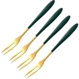 Appetizer Small Forks Dessert Forks,2-Tine Portable Salad Fruit Forks for Part Stainless Steel Serving Fork Set-image-80