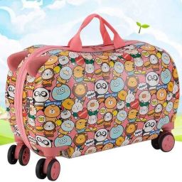 Small Cabin Suitcase (17 inch) 4 Wheels - Kids Luggage Travel Suitcase Children's Carry on Luggage - Pink-image-49