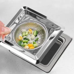 Kitchen Sink Stainless Steel Push Down Strainer-image-73