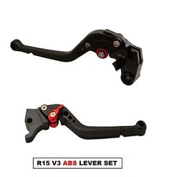 generic Adjustable Brake & Clutch Lever Set Compatible with R15 V3 ABS - Black, Set of 2 image 2