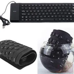 BLAPOXE Foldable Silicone Wired Silent Keyboard, 85-Key Portable Soft Rubber Keyboard Wired USB, Wireless Handheld Multi-device Keyboard-28