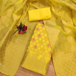 JATRIQQ Art Silk Unstitched Dress Material-image-49