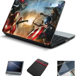 Advik Arts 4in1 Captain America HQ11 Laptop Skin Sticker, Reversible Sleeve Bag, Screen & Key Guard for All Laptop & Notebook upto 15.6" inches Combo Set-image-16