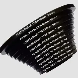FLYING COLLECTION Step Up Lens Adaptor Ring Set 37-49, 49-52, 52-55, 55-58, 58-62, 62-67 ,67-72, 72-77, 77-82 , 82-86, 86-95, [ 37mm to 95mm] Stepping up Ring Set Step Up Ring-3