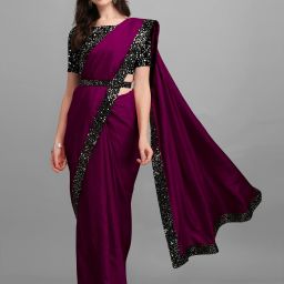 Embellished Bollywood Lycra Blend Saree-picture-12
