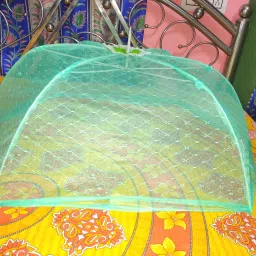 Polyester Infants Washable Six Stick Baby Mosquito Net See Green B Mosquito Net-image-1