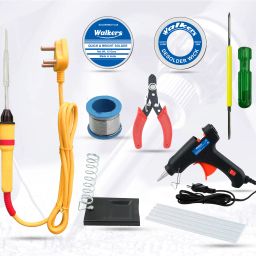 Basic Bundle Electric 25W Soldering Iron Machine Tool Kit - Set of 9 with Flux Paste and Wire 25 W Simple-33