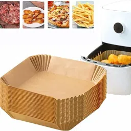 Parchment for Baking Roasting Microwave (100 pcs Square air Fry Paper) Airfryer Grill Pan-image-55