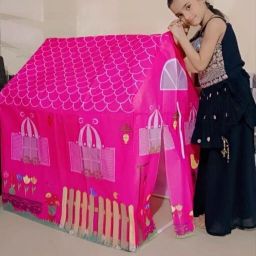 Pink Tent for Indoor Play – Dollhouse Style Pop Up Tent for Girls-image-76