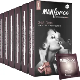 Xotic Chocolate Flavoured Condoms for Men - 10 Pcs x Pack of 6 Condom-image-61