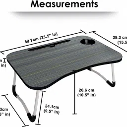 the haridham enterprise Multi-Purpose Laptop Desk for Study and Reading with Fold able Non-Slip Legs Wood Portable Laptop Table image 3