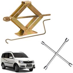 Scissor Jack & 4-Way Wheel Spanner(17x19x21x23mm) Compatible with Xylo 2009-2013 Vehicle Jack-image-0