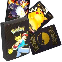 Waterproof 55pcs Pokemon Black Foil Card Box V Series Vmax Gx Ex Cards-image-84