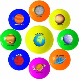 Fun Ball Colorful Printed Educational Toy Scented Ball for Kids, Inflatable Soft PVC/Rubber Perfect Size for Indoor/Outdoor Play - (Nine Planets Ball Set (9 Pcs))-18