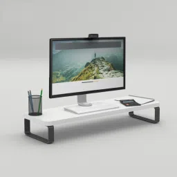 Monitor Stand Organizer Desktop Ergonomic Monitor Riser Laptop Stand Engineered Wood Multipurpose Table-19
