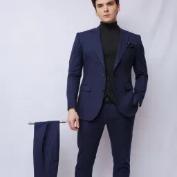 Men Single Breasted - 2 button Textured Suit-image-66