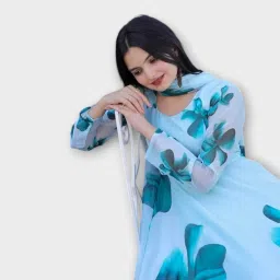 Printed Georgette Stitched Anarkali Gown-image-62