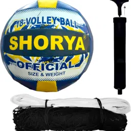 NEW ARTICLE HAND STITCHED VOLLEYBALL WITH NYLON NET AND FREE AIR PUMP Volleyball - Size: 4-picture-12