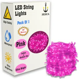 40 LEDs 11 m Pink Steady String Rice Lights-23