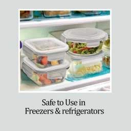 treo All Fresh Square Tiffin 2 Containers of 400 ml Each with Jacket | Microwave Safe 2 Containers Lunch Box image 3