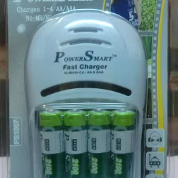 Power Smart AA Camera Battery Charger PS 1007 AA AAA Ni-MH/Ni-Cd 4 I Hour LED Fast Auto Cut Off Charger With AA2100 MAh 4 Cells Charger SetCamera Battery Charger-8