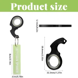 tecokart Metal Ninja Spinner Keychain， Fidget Keyring with Glow-in-the-Dark Strip Key Chain image 4