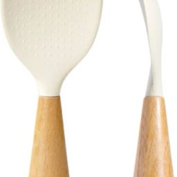 2PC Silicone Spoon and Spatula Set Non Stick Rice Utensils with Wooden Handle Plastic Cake Server-image-81