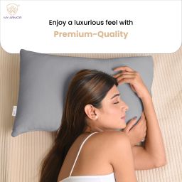 my armor Height Adjustable Microfiber Pillows for Sleeping, 41x61 cm, Without Cover, Microfibre Solid Sleeping Pillow Pack of 2 image 4