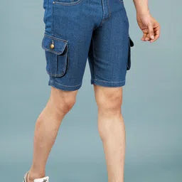 nivasu Dyed/Washed Men Light Blue Denim Shorts-picture-28