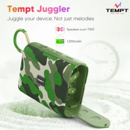 TEMPT Portable Bluetooth Speaker with In-Built Earbuds, BT V5.3 5 W Bluetooth Soundbar image 2