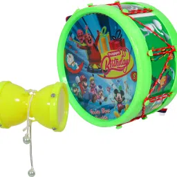 Musical Medium Damru(8.3x10.2cm) with Small Damru(17.4x9.2cm)-25