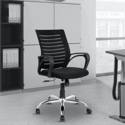 m.g enterprises Boom Back Black Chair Mesh Office Arm Chair-picture-14