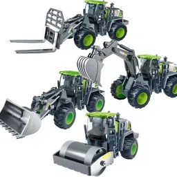 4-in-1Construction Vehicle Toy Set for Kids(Loader, Forklift, Excavator, Roller)-27