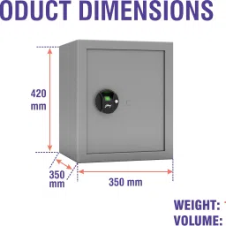 godrej Forte Pro 40 Litres for Home & Office with Optical Finger Print Sensor - Grey Safe Locker image 3
