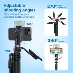 Portronics Lumistick 2 Smart Selfie Stick, 6ft Tripod Stand,3 in 1 Multifunctional design Bluetooth Selfie Stick image 3